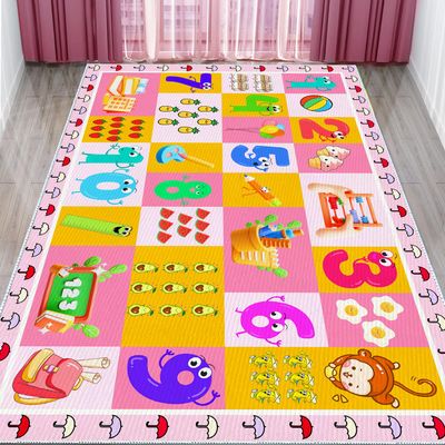 Kids Numbers Fun Rugs- Educational Game Area Rug- 7x10 Playtime Collection Fruit Animal Pattern Carpet for Children's Room Playroom Bedroom Nursery