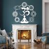 Metal Wall Art, OM Metal Wall Decor, Namaste Metal Wall Art, Sacred Geometry Metal Wall Decor, Metal Mandala Wall Art, Yoga Wall Art, Yoga Wall Decor, Home Office Living Room Decoration (White, 40"x 35"| 102x90cm) view 1