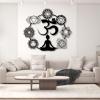 Metal Wall Art, OM Metal Wall Decor, Namaste Metal Wall Art, Sacred Geometry Metal Wall Decor, Metal Mandala Wall Art, Yoga Wall Art, Yoga Wall Decor, Home Office Living Room Decoration (White, 40"x 35"| 102x90cm) view 2