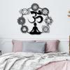 Metal Wall Art, OM Metal Wall Decor, Namaste Metal Wall Art, Sacred Geometry Metal Wall Decor, Metal Mandala Wall Art, Yoga Wall Art, Yoga Wall Decor, Home Office Living Room Decoration (White, 40"x 35"| 102x90cm) view 4