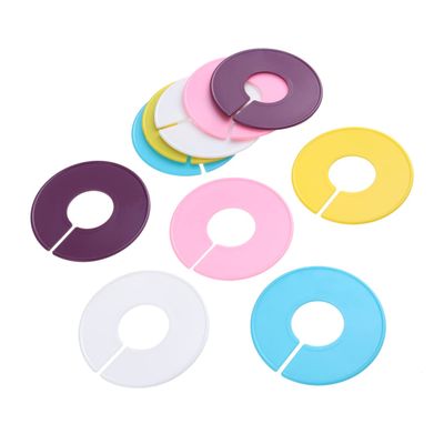 Cabilock 10pcs Plastic Round Clothes Buckles for Hanger Separation Accessories Yellow Light and White for Clothing Organization