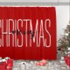 Anzona Merry Christmas Red Waterproof Shower Curtains Set - Extra Long 72 x 96 Inch, Red Xmas Words Polyester Fabric Bathroom Curtain with 12 Hooks, Bathroom Accessories, 1 Panel view 1