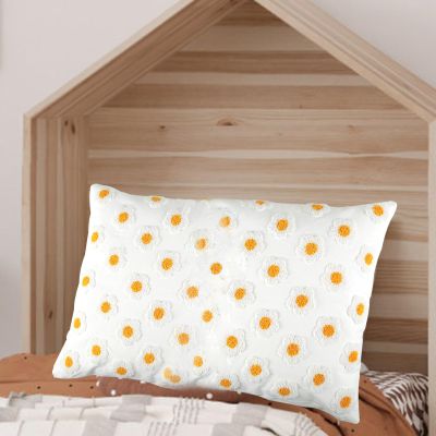 uywapvt 2Pcs Flower Throw Pillow Covers Decorative Daisy Cushion Cover Soft Comfortable Pillow Cushion Cases Small Daisy Cushion Covers for Sofa Couch Living Room(35 * 50 cm,White)