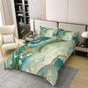 100% Cotton Marble Bedding Set Queen Size Abstract Marble Texture Design Duvet Cover Set for Kids Child,Tie Dye Comforter Cover Set Golden Marbling Quilt Cover Green Ink Fluid Art Marble Home Decor view 2