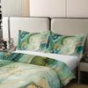 100% Cotton Marble Bedding Set Queen Size Abstract Marble Texture Design Duvet Cover Set for Kids Child,Tie Dye Comforter Cover Set Golden Marbling Quilt Cover Green Ink Fluid Art Marble Home Decor view 4