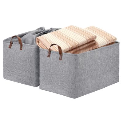 DULLEMELO Large Grey Storage Baskets 70L Oversized Dog Toy Bin Basket, Collapsible 22" X 15" X 13" Extra Large Fabric Baskets for Storage Clothes, Toys, Blankets Organizers (Grey)