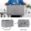 DULLEMELO Large Grey Storage Baskets 70L Oversized Dog Toy Bin Basket, Collapsible 22" X 15" X 13" Extra Large Fabric Baskets for Storage Clothes, Toys, Blankets Organizers (Grey) view 2