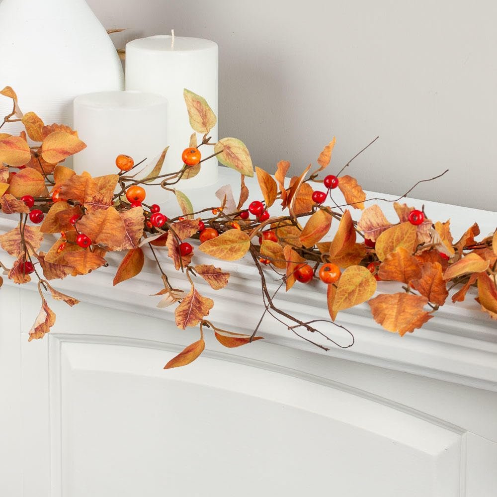 Artificial Fall Berry Garland by Factory Direct Craft - Thanksgiving and Fall Foliage Garland for Autumn Decorating and Displays (Size: 60 inches)