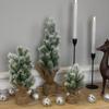 Northlight Mini Flocked Pine Artificial Christmas Trees with Burlap Base - 18" - Set of 3 view 2