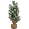 Northlight Mini Flocked Pine Artificial Christmas Trees with Burlap Base - 18" - Set of 3 view 3