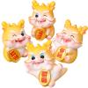 ABOOFAN 4pcs Cute Cartoon Dragon Figurines Resin Statues for Tabletop Decoration Yellow Auspicious Designs for Home Office Decor Adorable Dragon view 1