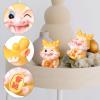 ABOOFAN 4pcs Cute Cartoon Dragon Figurines Resin Statues for Tabletop Decoration Yellow Auspicious Designs for Home Office Decor Adorable Dragon view 2