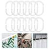 WOONEKY Spring Shower Curtain Hooks 12 Pack Hooks C-Shape Ring Plastic for Bathroom Bathtub view 2