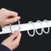 WOONEKY Spring Shower Curtain Hooks 12 Pack Hooks C-Shape Ring Plastic for Bathroom Bathtub view 3