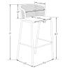 LeisureMod Ervilla Mid-Century Modern Wicker Bar Stool with Fabric Seat and White Powder Coated Steel Frame, Set of 2 (Beige) view 3