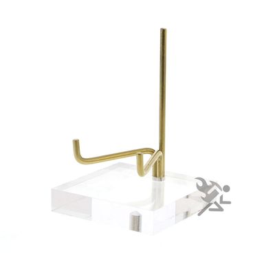 OnFireGuy 3-1/2 inch Adjustable Metal Display Stand Easel with Acrylic Base for Geodes Fossils Minerals Crystal