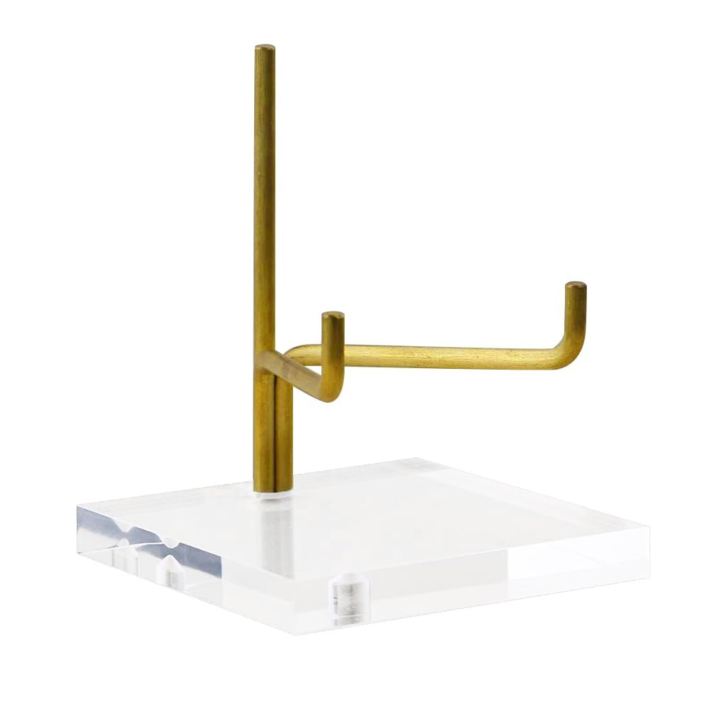 OnFireGuy 4-1/4 inch Adjustable Metal Display Stand Easel with Acrylic Base for Geodes Fossils Minerals Crystal