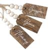 Beaded Wooden Name Tag - Personalized Christmas Stocking Tags view 1