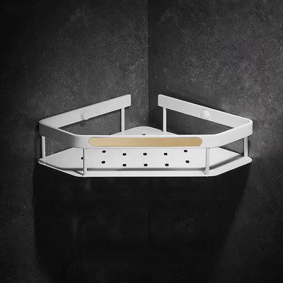 BAHELS Corner Shower Caddy Bathroom Corner Shelf, Triangular Wall-mounted Storage Rack, Shower Caddy Shelf Organizer Rack Shower Organizer (Color : White gold, Size : 1 layer)