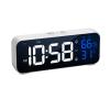 GRFIT Alarm Clock Mirror Alarm Clock LED Music Wall Digital Clock Time Temperature Humidity Display USB Rechargeable Table Clock Clocks for Bedside (Color : B) view 1
