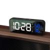 GRFIT Alarm Clock Mirror Alarm Clock LED Music Wall Digital Clock Time Temperature Humidity Display USB Rechargeable Table Clock Clocks for Bedside (Color : B) view 2