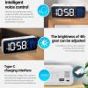 GRFIT Alarm Clock Mirror Alarm Clock LED Music Wall Digital Clock Time Temperature Humidity Display USB Rechargeable Table Clock Clocks for Bedside (Color : B) view 3