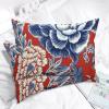 MISSUYSA Asian Throw Pillowcase Red And Blue Chinoiserie Floral Cushion Cover Chinoiserie 12x20in Set of 2 Decorative Pillow Home Cotton Linen Ethnic Lumbar Pillow Cover For Sofa Couch Bed Decorations view 3