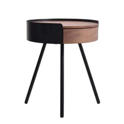 LUNIZ Modern Nightstand Nightstand Round Sofa Side Table Living Room Side Table Bedroom Coffee Table with 1 Drawer Decorative Side Table Bedside Table for Bedroom (Color : A)