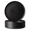 AmorArc Stoneware Dinner Plates Set of 6, 10.5 Inch Reactive Matte Glaze Ceramic Plates Set, Modern Dinnerware Dish set for Kitchen,Microwave, Dishwasher Safe, Scratch Resistant - Matte Black view 1