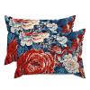 MISSUYSA Red and Blue Chinoiserie Floral Throw Pillow Cover Set of 2 Chinoiserie Lumbar Throw Pillow Cover 20x30in Cotton Linen Accent Square Cushion Cover for Sofa Couch Bed Chair Home view 1