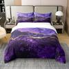 100% Organic Cotton Purple Marble Bedding Set Abstract Gold Purple Comforter Cover,Iridescent Ink Fluid Art Duvet Cover Marbling Modern Luxury Elegant Art Decorative Patchwork Quilt Cover Twin view 1