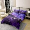 100% Organic Cotton Purple Marble Bedding Set Abstract Gold Purple Comforter Cover,Iridescent Ink Fluid Art Duvet Cover Marbling Modern Luxury Elegant Art Decorative Patchwork Quilt Cover Twin view 3