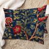 MISSUYSA Asian Pillow Cover Navy Blue Floral Botanical Cushion Cases Japanese 16x26in Set of 2 Decorative Pillow Home Cotton Linen Artistic Rectangular Throw Pillow Cover for Couch Sofa Bed Chair view 2