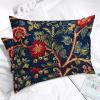 MISSUYSA Asian Pillow Cover Navy Blue Floral Botanical Cushion Cases Japanese 16x26in Set of 2 Decorative Pillow Home Cotton Linen Artistic Rectangular Throw Pillow Cover for Couch Sofa Bed Chair view 3