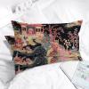 MISSUYSA Chinoiserie Charcoal Coral Pagoda Lumbar Pillowcases Set of 2 Chinoiserie Throw Pillowcase 12x24in Decorative Pillow Home Cotton Linen Maximalist Square Cushion Cover for Bedroom Couch Bed view 3