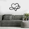 Metal Heart Wall Art, Infinity Heart Metal Wall Art, Heart Wall Art, Geometric Wall Art, Metal Line Art Wall Decor, Love Sign Ornaments for Indoor And Outdoor, Metal Wall Decor for Living Room, Metal Wall Art (White, 18.5" x 13.5"|47 x 34.3 cm) view 2