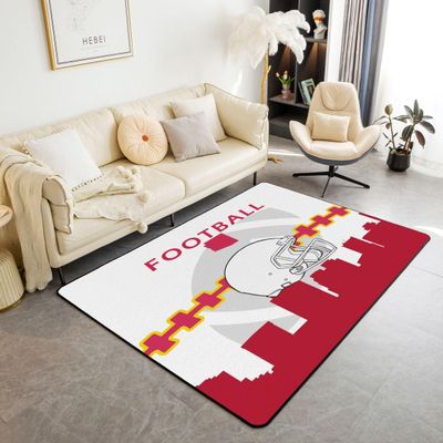 Erosebridal Boys Football Area Rug for Kids 5x7, Football Living Room Rug, Rugby Accent Rug Set for Bedroom, Red Gray