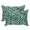 MISSUYSA Leopard Graphite Green Dot Lumbar Pillowcases Set of 2 Oriental Chinese Throw Pillow Case 20x30in Decorative Pillow Home Cotton Linen Accent Pillowcase for Home Sofa Indoor Decorations view 1