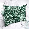 MISSUYSA Leopard Graphite Green Dot Lumbar Pillowcases Set of 2 Oriental Chinese Throw Pillow Case 20x30in Decorative Pillow Home Cotton Linen Accent Pillowcase for Home Sofa Indoor Decorations view 3