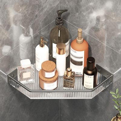 BAHELS Corner Shower Caddy Bathroom Shelf, Toilet Tripod, Shower Room Acrylic Tripod, Shower Caddy Shelf Organizer Rack Shower Organizer (Color : Gray, Size : 1 layer)