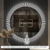 DELURA LED Bathroom Mirror with Lights Round Bathroom Vanity Mirror Dimmable Wall Mounted 6000K/4000K/3000K Anti-Fog Circle Makeup Mirrors (Size : 80cm) view 2