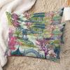 MISSUYSA Asian Style Pillow Cover Chinoiserie Pagoda Coral Blue Cushion Cover Ethnic Style 20x30in Set of 2 Decorative Pillow Home Cotton Linen Accent Lumbar Pillow Cases for Couch Sofa Couch Chair view 2