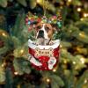 American Bulldog 1 Christmas Ornament Custom Name for Dog, Personlaized Dog Christmas in Snow Pocket for Dog Lovers, Custom Shape Acrylic 2D Ornaments view 1