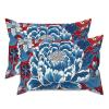 MISSUYSA Asian Style Pillow Cover Red And Blue Chinoiserie Floral Pillow Case Dynasty 20x30in Set of 2 Decorative Pillow Home Cotton Linen Traditional Lumbar Support Pillow Case For Sofa Bedroom Decor view 1