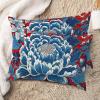 MISSUYSA Asian Style Pillow Cover Red And Blue Chinoiserie Floral Pillow Case Dynasty 20x30in Set of 2 Decorative Pillow Home Cotton Linen Traditional Lumbar Support Pillow Case For Sofa Bedroom Decor view 2