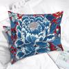 MISSUYSA Asian Style Pillow Cover Red And Blue Chinoiserie Floral Pillow Case Dynasty 20x30in Set of 2 Decorative Pillow Home Cotton Linen Traditional Lumbar Support Pillow Case For Sofa Bedroom Decor view 3