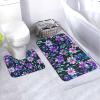 MYGANN Purple Camellia Non-Slip Absorbent Floor Mats Set of 2 24x35.5in for Bathroom Vacation House Christmas Housewarming Gift view 1