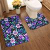 MYGANN Purple Camellia Non-Slip Absorbent Floor Mats Set of 2 24x35.5in for Bathroom Vacation House Christmas Housewarming Gift view 3