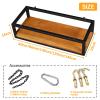 Ceiling Mount shelves Grid Pot Pan Rack Hanger Organiser Kitchen Storage Shelf Tray Holder 60/80/100/120/140cm, Flower Pot Stand Wine Holder Wrought Iron Hanging Racking ( Size : 120x25x15cm ) view 2