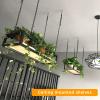 Ceiling Mount shelves Grid Pot Pan Rack Hanger Organiser Kitchen Storage Shelf Tray Holder 60/80/100/120/140cm, Flower Pot Stand Wine Holder Wrought Iron Hanging Racking ( Size : 120x25x15cm ) view 4